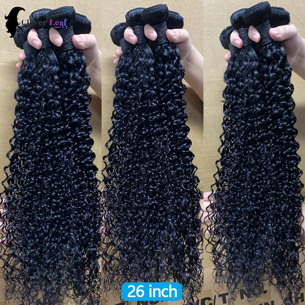 28 28 28 Inch Jerry Curly Human Hair Bundles Raw Hair Bundles 100% Natural Curly Remy Peruvian Hair Weave Extensions 3 4 Deal