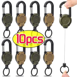 10/1pcs New Outdoor Automatic Retractable Wire Rope Luya Anti-theft Tactical Keychain Telescopic Keychain Retractable Hook Tool