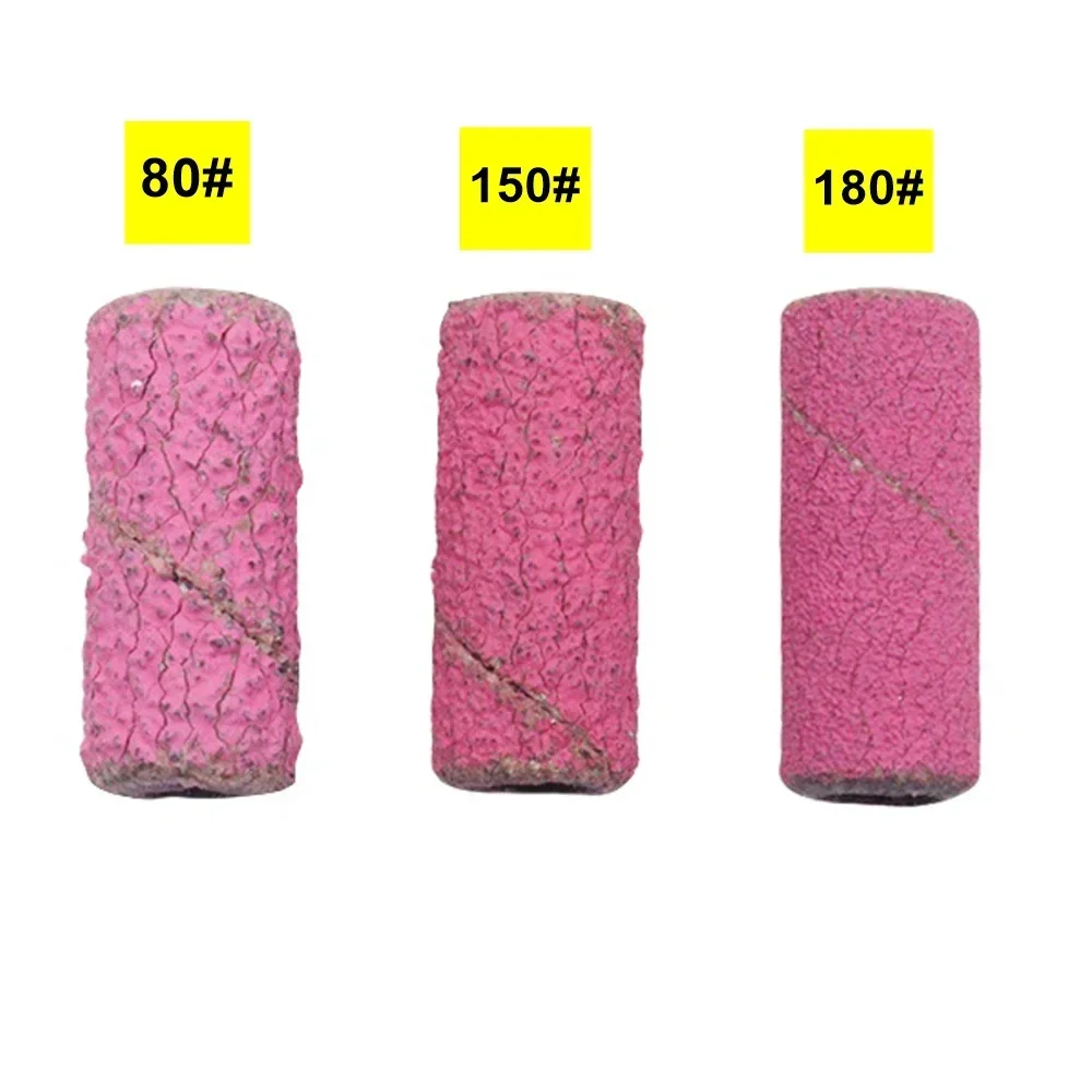 1000pcs 3mm Hot Pink Mini Zebra Sanding Bands with Mini Metal Mandrel Stainless Steel Nail Drill Bits Mandrel Electric Manicure