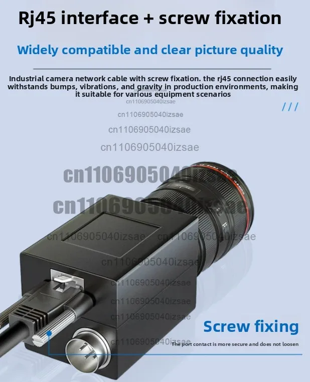 Brand new industrial camera high-flex gigabit drag chain cable, 3m, cat6, 15 million cycles. rj45 interface