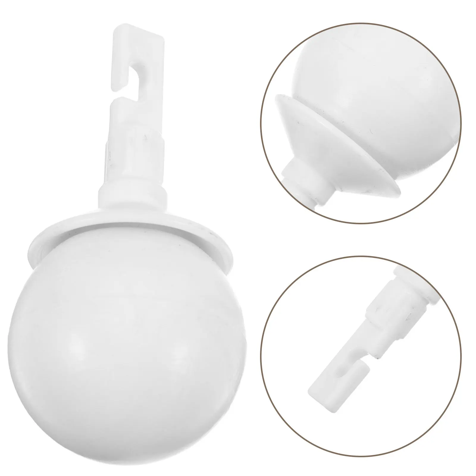 

White Ball-Shaped Rolling Cane Tip with 360° Hook Swivel, Replacement Walking Stick Head for Blind, Durable Trekking Pole Grip
