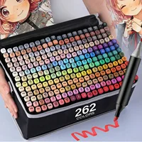 Rotuladores de dibujo con Alcohol de 24/36/48/60/80/120/168/262 colores, marcadores de bocetos de arte permanentes de doble punta para suministros escolares de ilustración