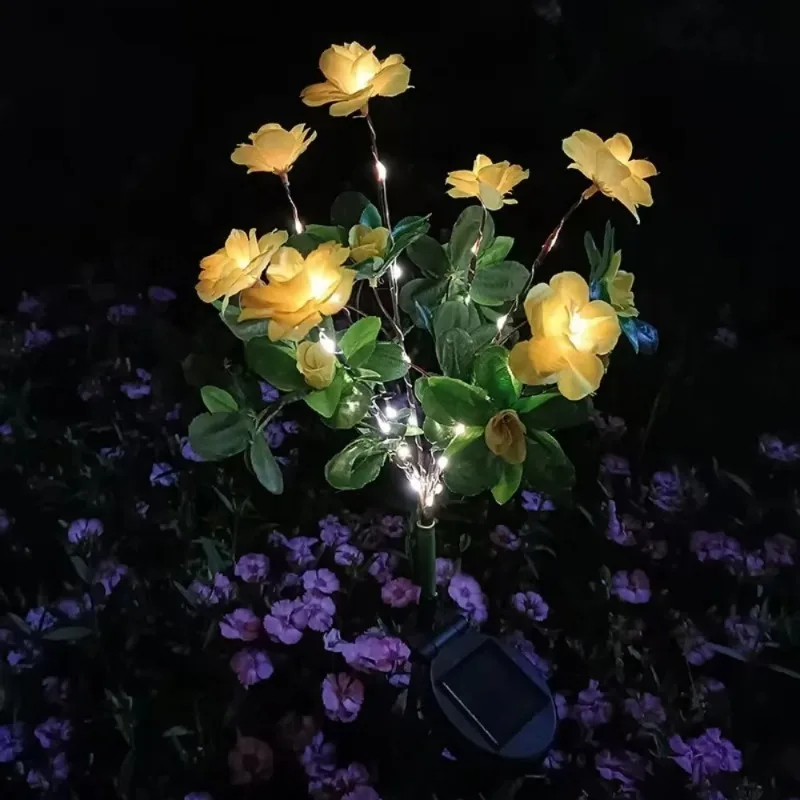 

Outdoor Courtyard Terrace Garden LED Ground Mounted Lights Mountain Red Flower Lights Solar Azaleas Solar Ground Mounted Lights