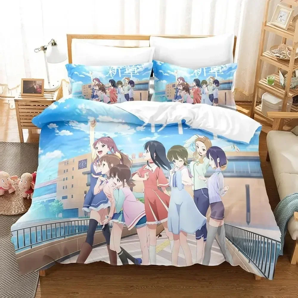 

3D Print Anime Kawaii Wake Up, Girls! Printed Bed Set Duvet Cover Pillowcase Bedding Set Linen Sheet Quilt Cover Queen King Size
