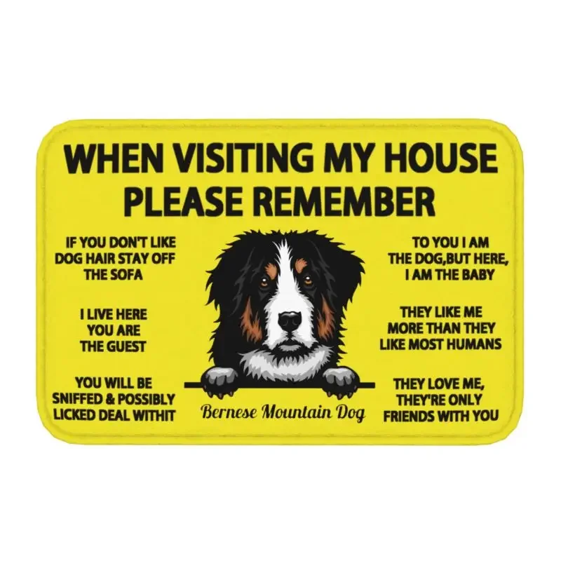 Bernese Mountain Dog Doormat Anti-Slip Kitchen Bath Mat Toilet Door Floor Entrance Carpet Rug