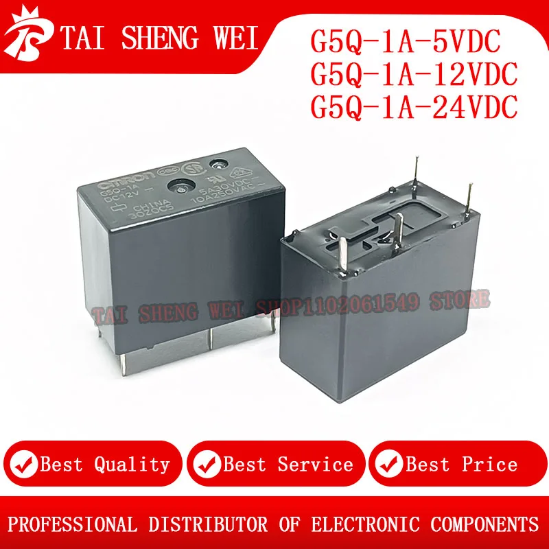 

5PCS power relay G5Q-1A G5Q-1A-5VDC G5Q-1A-12VDC G5Q-1A-24VDC G5Q-1A-DC5V G5Q-1A-DC12V G5Q-1A-DC24V 5V 12V 24V 4PIN