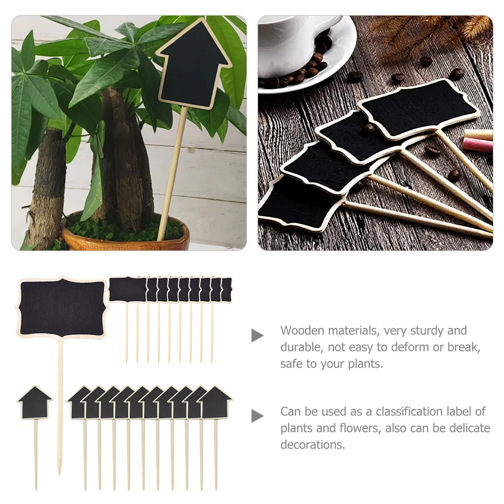 20Pcs Wooden Plant Label Stakes Labels Multi-functional Garden Tags Flower Pots Marker Mini