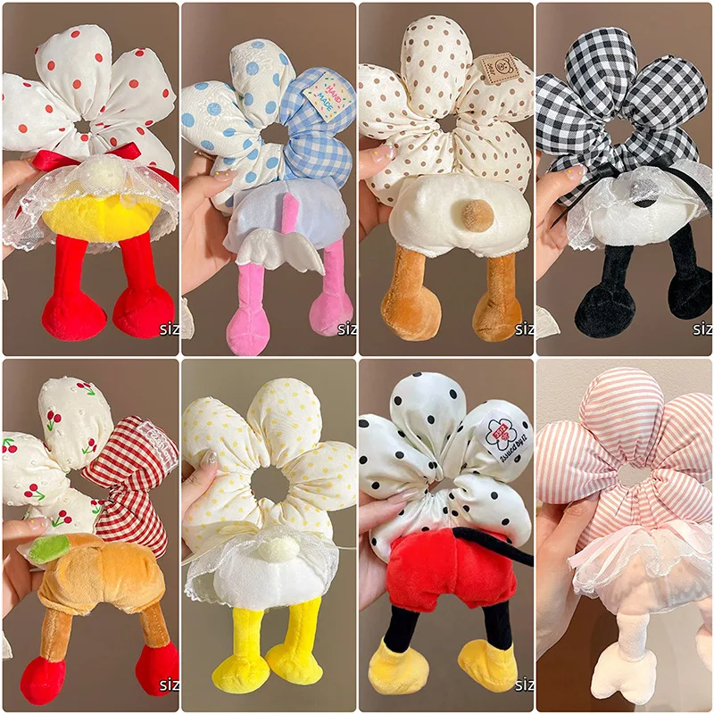 

Disney Mickey butt polka dots flowers sponge hair circle women's skirt shaking hair tie hair rope fun cute hair rope headdress