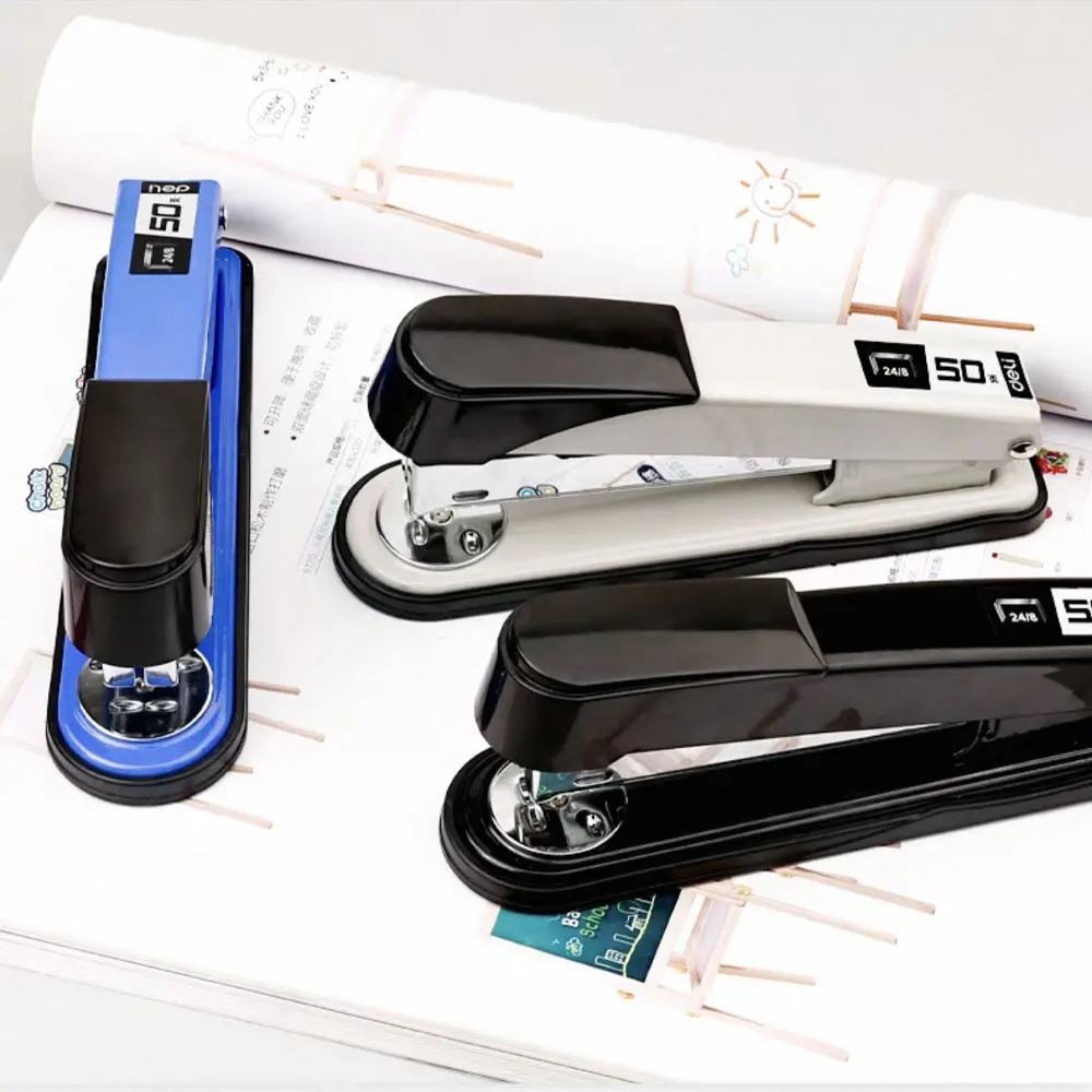 Large Thickened Office Stapler Can Bind 50 Pages and Comes with a Box of 24/6 Universal Staplers for Home Use