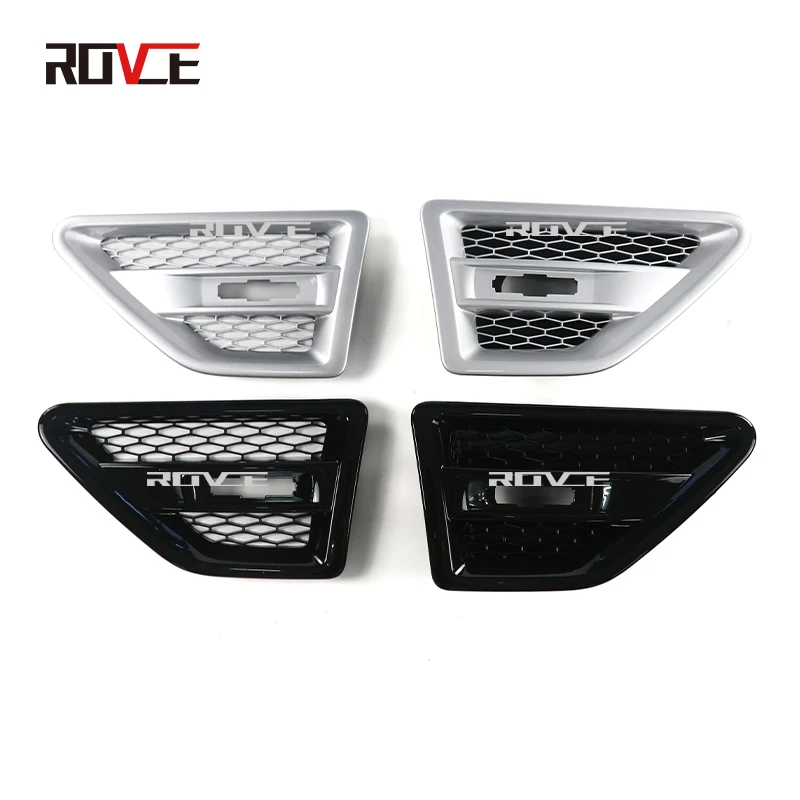 ROVCE Car Fender Side Vent Hole Sticker Air Flow Cover For Land Rover Freelander 2 L359 2006-2014 Fender Light Grille Decoration