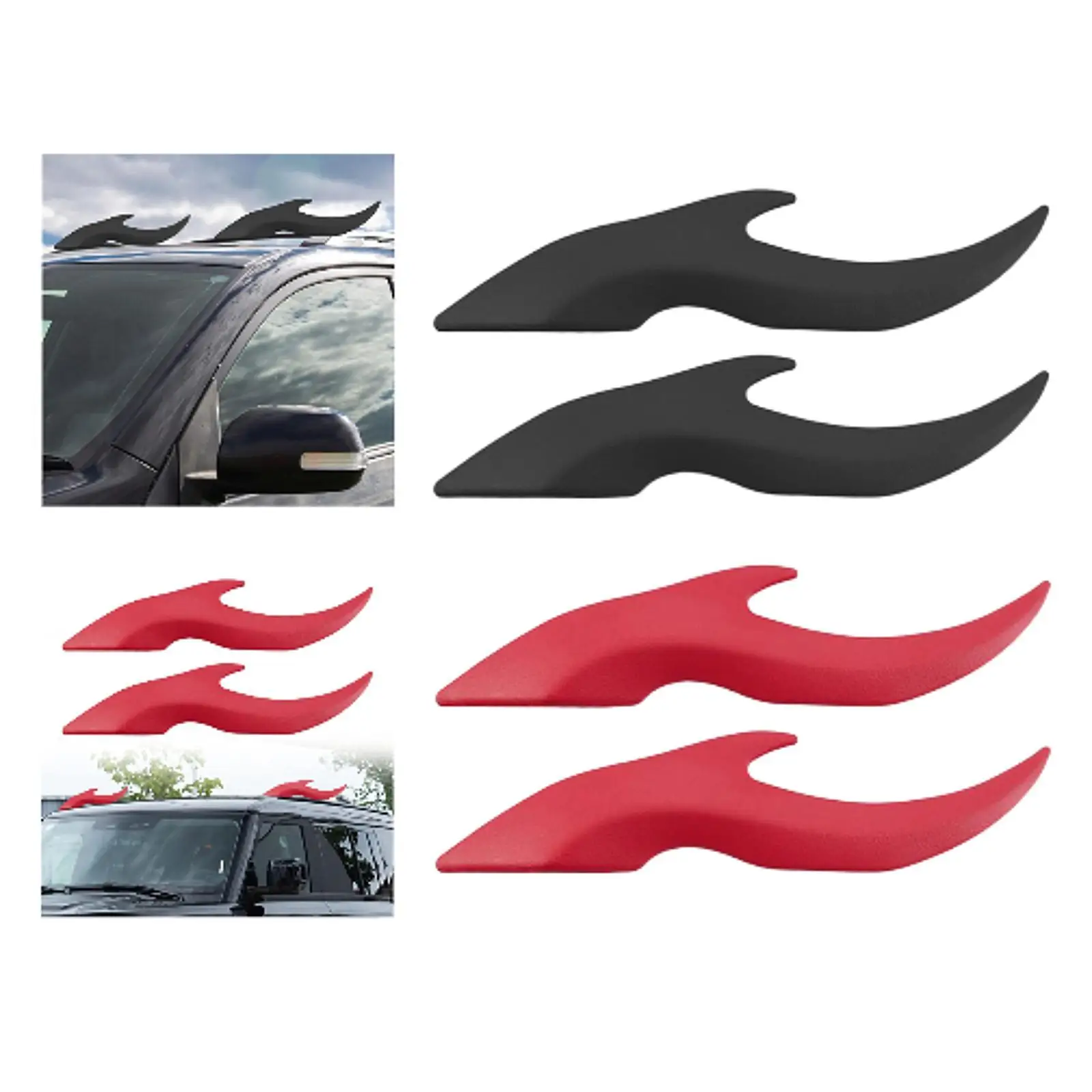 

Set of 2 Dragon Horns for Car Roof Decoration, Halloween Devil Horns, 3D Car