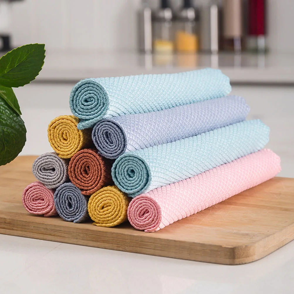 

20pcs Cleaning Cloths Reusable Dish Towels Microfiber Kitchen Rags Water Absorbent Multi Function Washcloths for Bathroom
