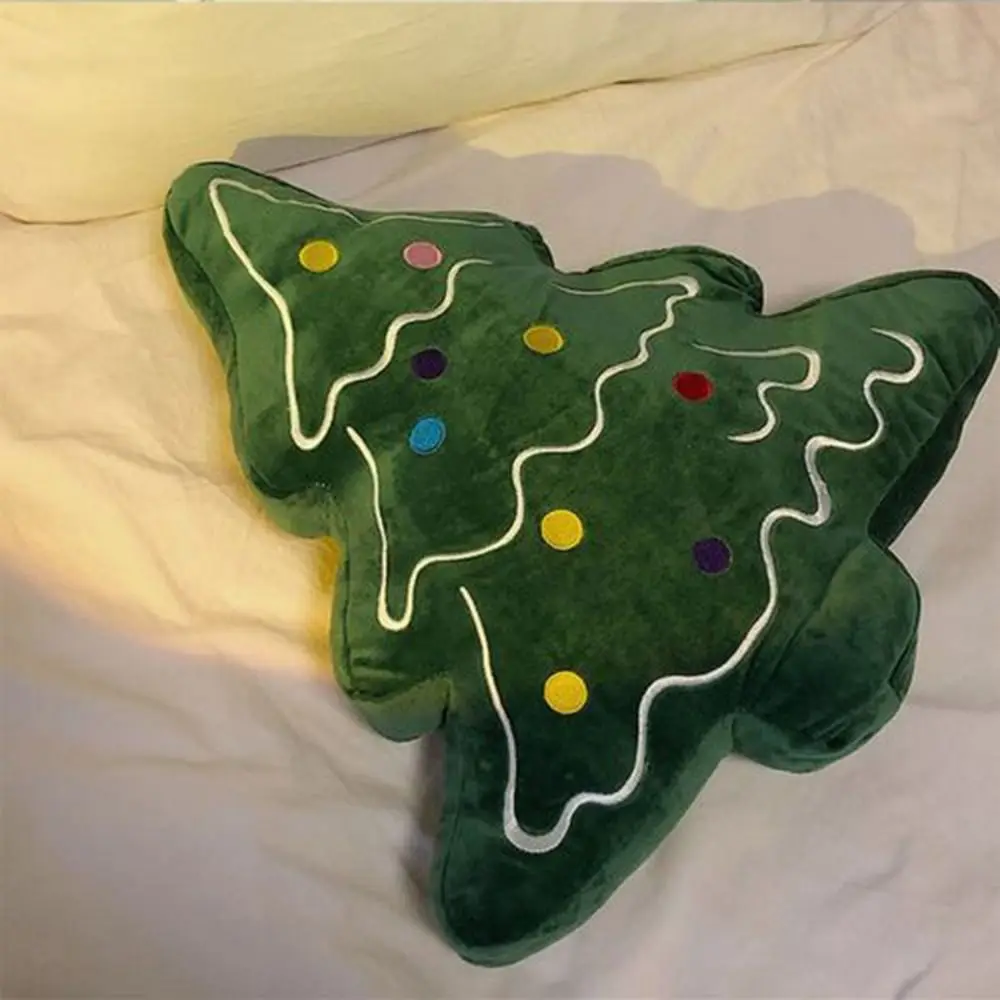 Almofada macia para sofá de árvore de natal, confortável, amigável à pele, dia de natal, travesseiro decorativo em forma de 3d, boneca de pelúcia de desenho animado