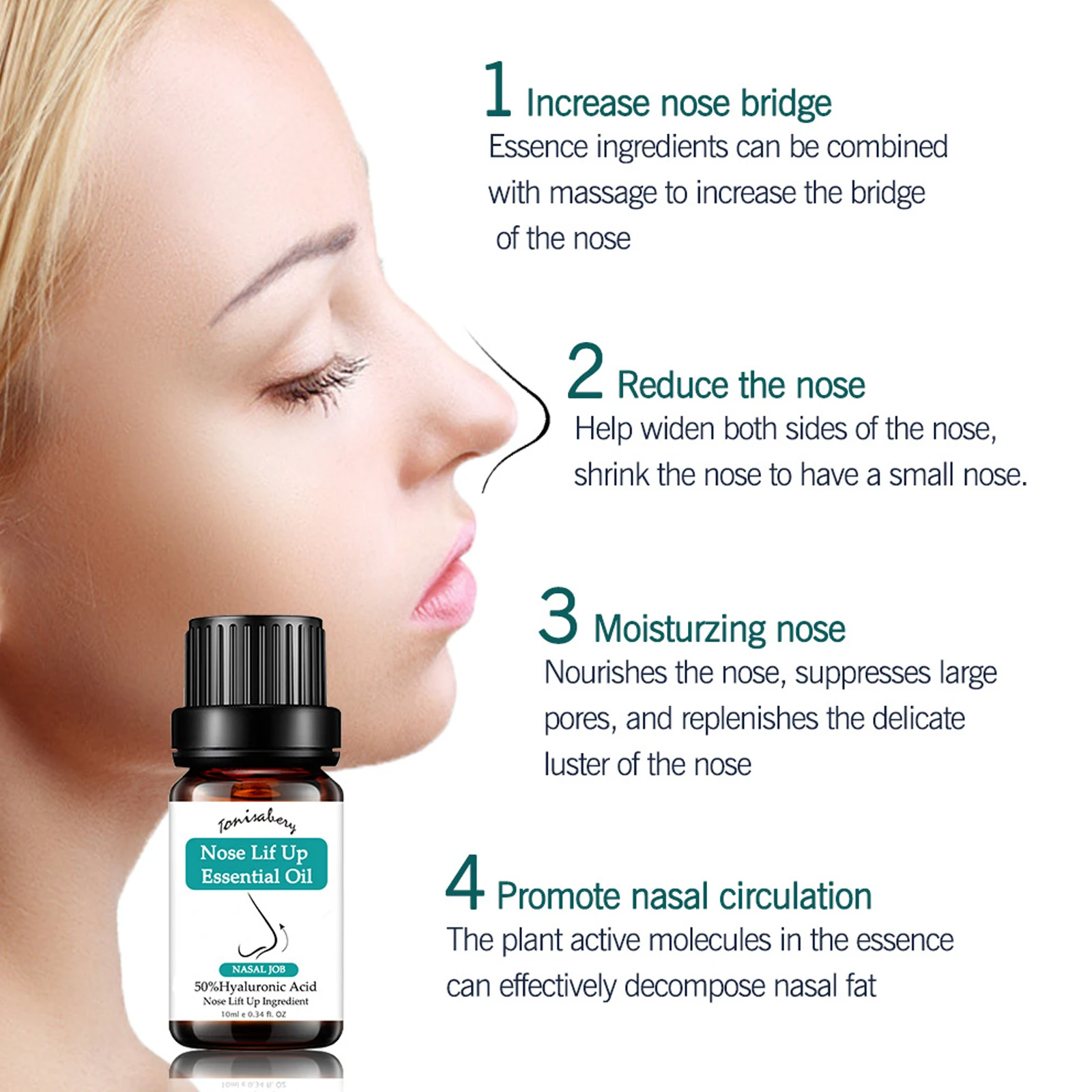 Nose Up Heighten Rhinoplasty Oil Collagen Firming Moisturizing Nasal Bone Remodeling Pure Natural Nose Care Thin Smaller Nose