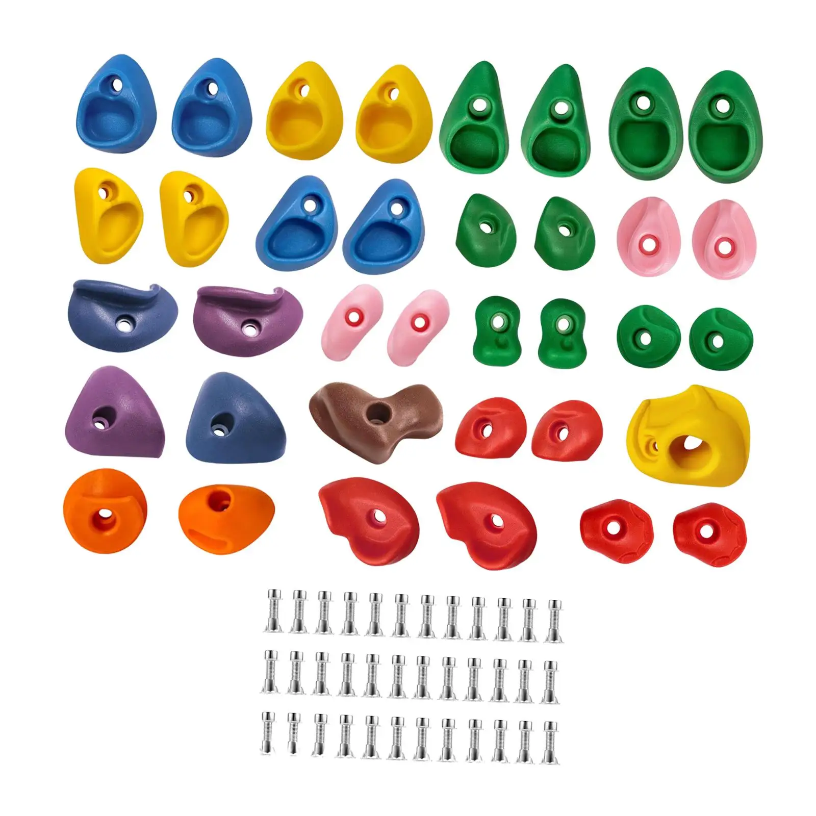 36x Rock Wall Holds Climbing Stone Toys for Kids Gift Parent Child Interaction