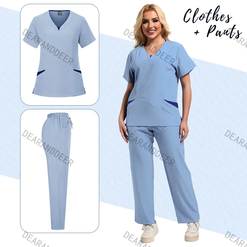 Neue reine Farbe weibliche Krankenschwester matte chirurgische Uniform Jogging-Kleidung Haustier Krankenhaus Zahnklinik Arzt Krankenhaus medizinisches Set