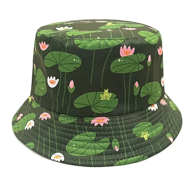 Four Seasons Polyester 16 Style Cartoon Print Bucket Hat Fisherman Hat Outdoor Travel Hat Sun Cap Hats for Men and Women 206