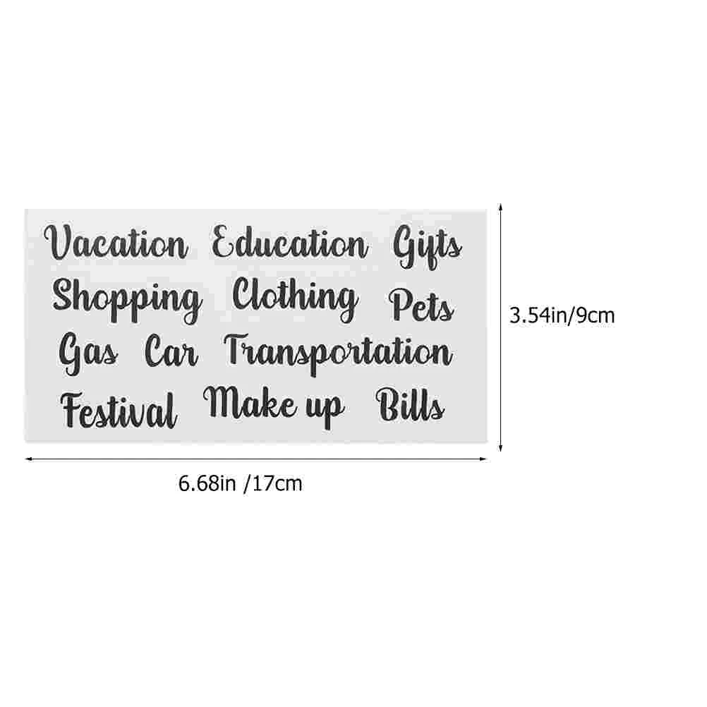 5 Sets Cash Budget Sticker Portable Household Daily Label Multi-function Pvc Self-adhesive Envelope Labels Compact Classifying