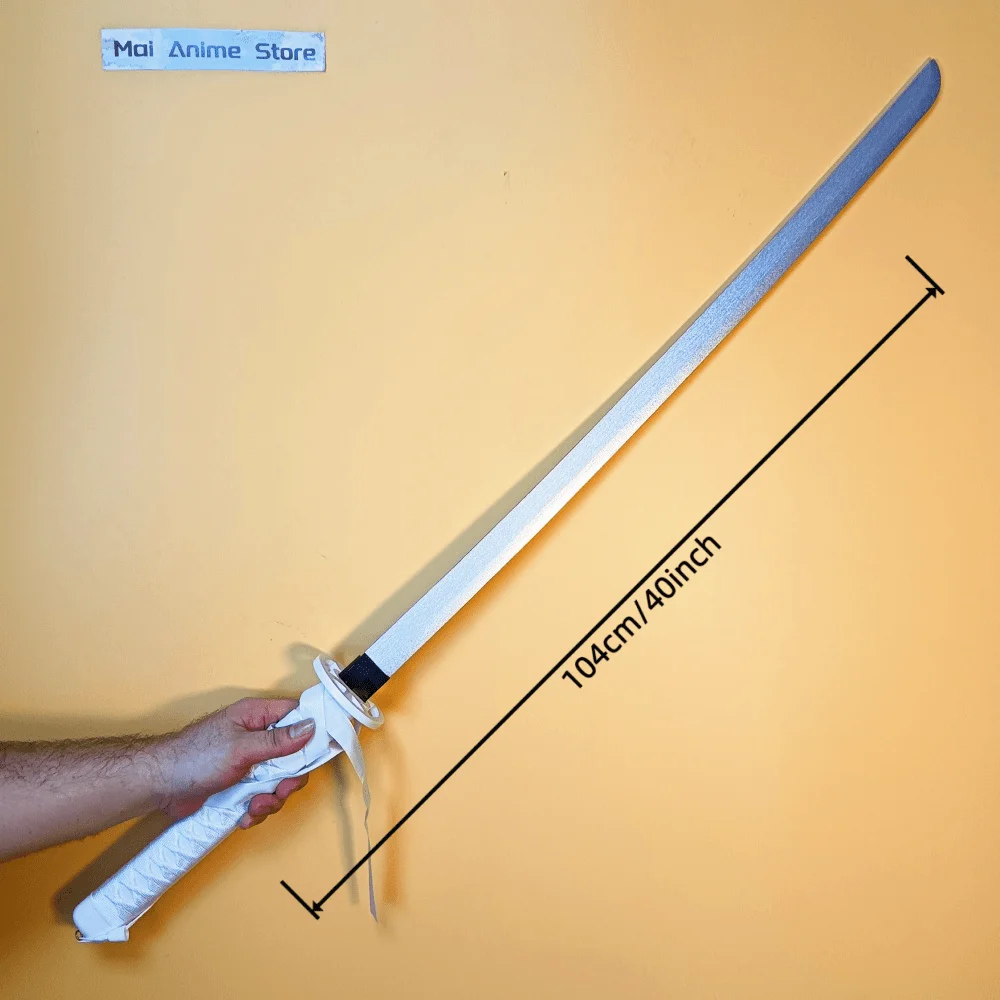 40in روكيا الأبيض كاتانا الأصلي الساموراي صابر حجم اليابانية كاتانا النينجا بليتش أنيمي السيف تأثيري الدعامة شفرة سكين لعبة هدية #4