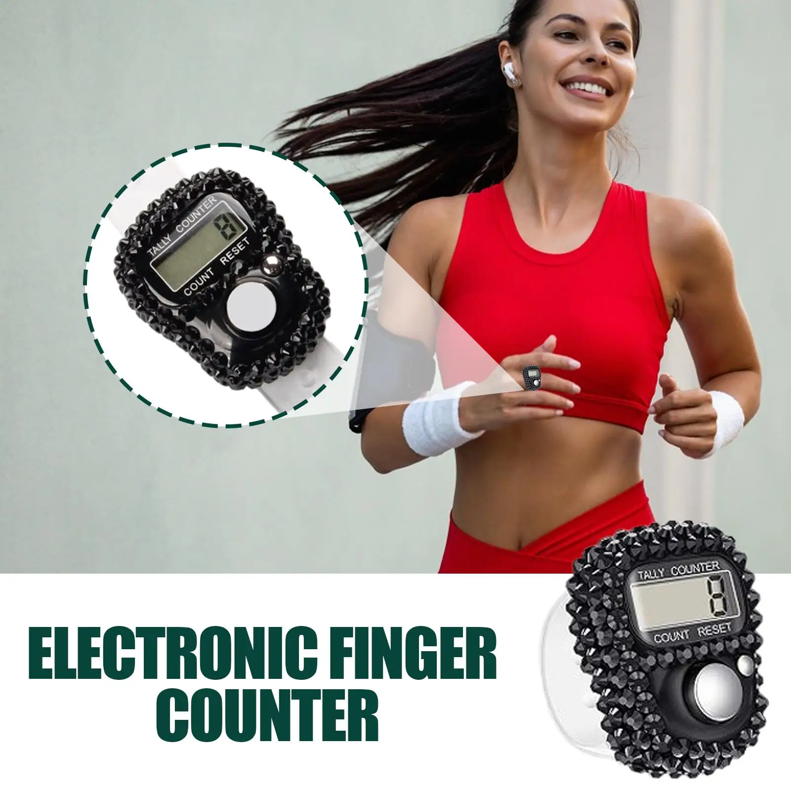 1pc Finger Counter Clicker Finger Tally Counter Clicker LCD Digital Counter Resettable Finger Tally Counter Clicker for Crochet