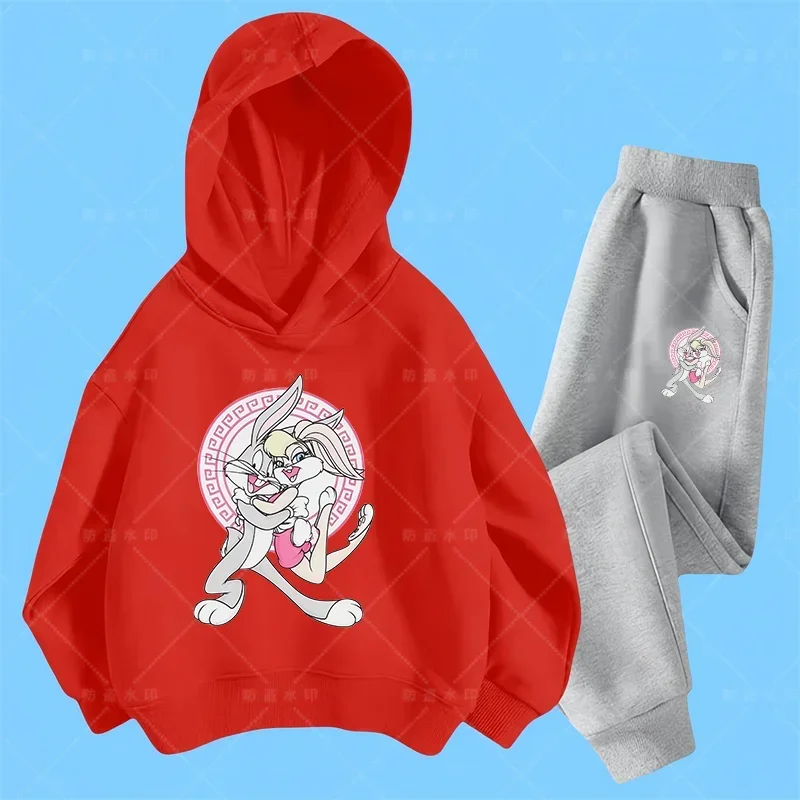 Bugs Bunny Spring Autumn Children Clothing Suit Baby Boys Girls Clothes Kids Sport Hoodies Pants 2Pcs Sets Toddler Tracksuits