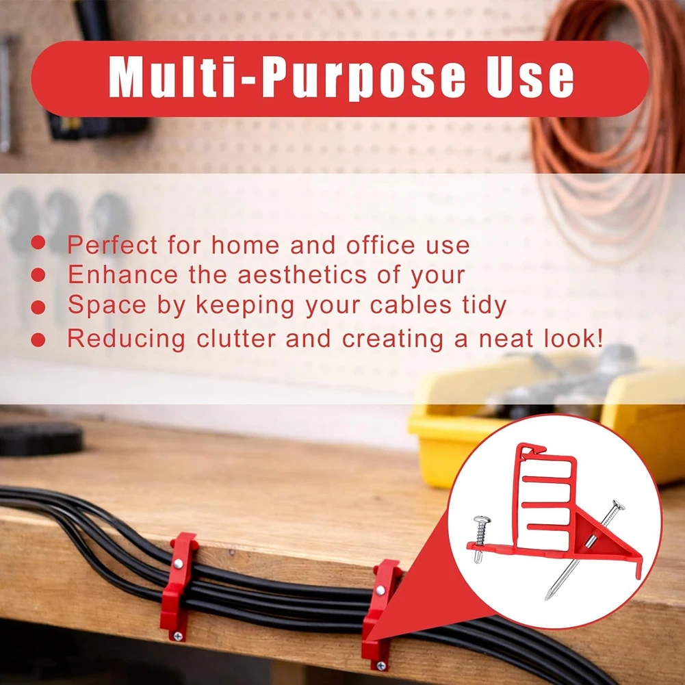CMHI-Cable Stacks 100-Pack Multi-Cable Staples With Nails, Electrical Wire Stacker Clips For Organizing Multiple Cables