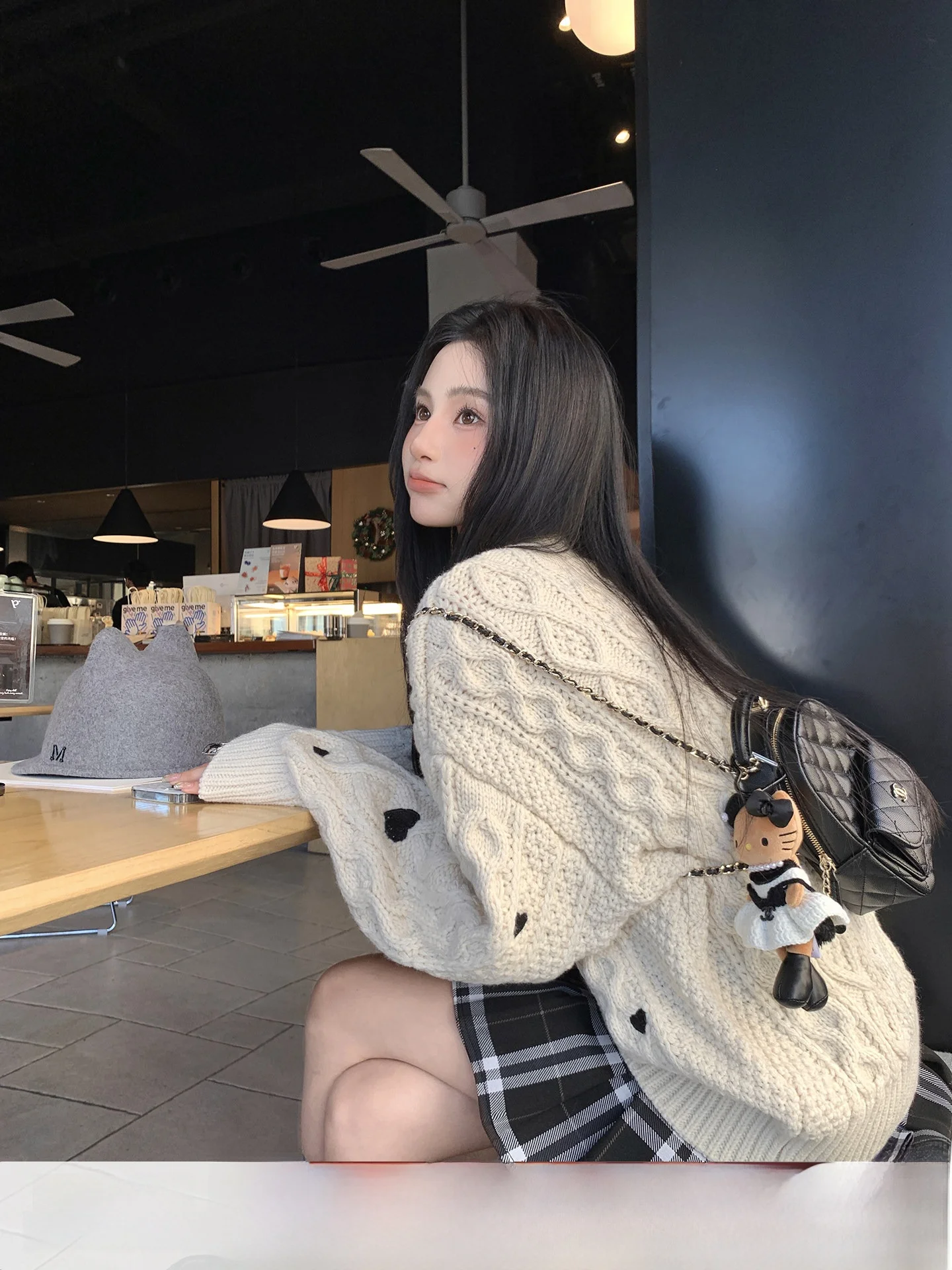 

Женский свитер Tokyo Sweet Heart Soft Plump Heart: осенне-зимний, свободный, вязаный, повседневный, с длинными рукавами