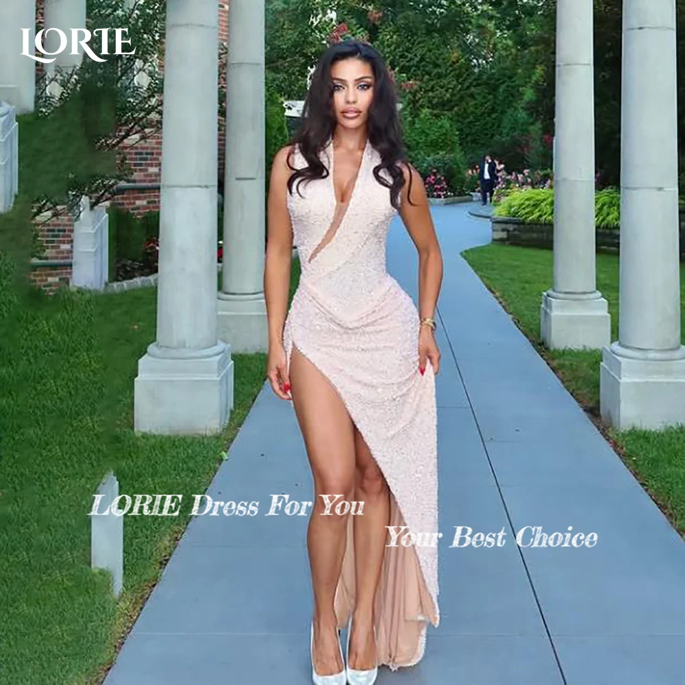 فستان سهرة بحورية البحر بكتف واحد من LORIE فستان حفلات سعودي لامع فستان حفلات سباركلي شق بدون ظهر مخصص فستان كوكتيل 2025