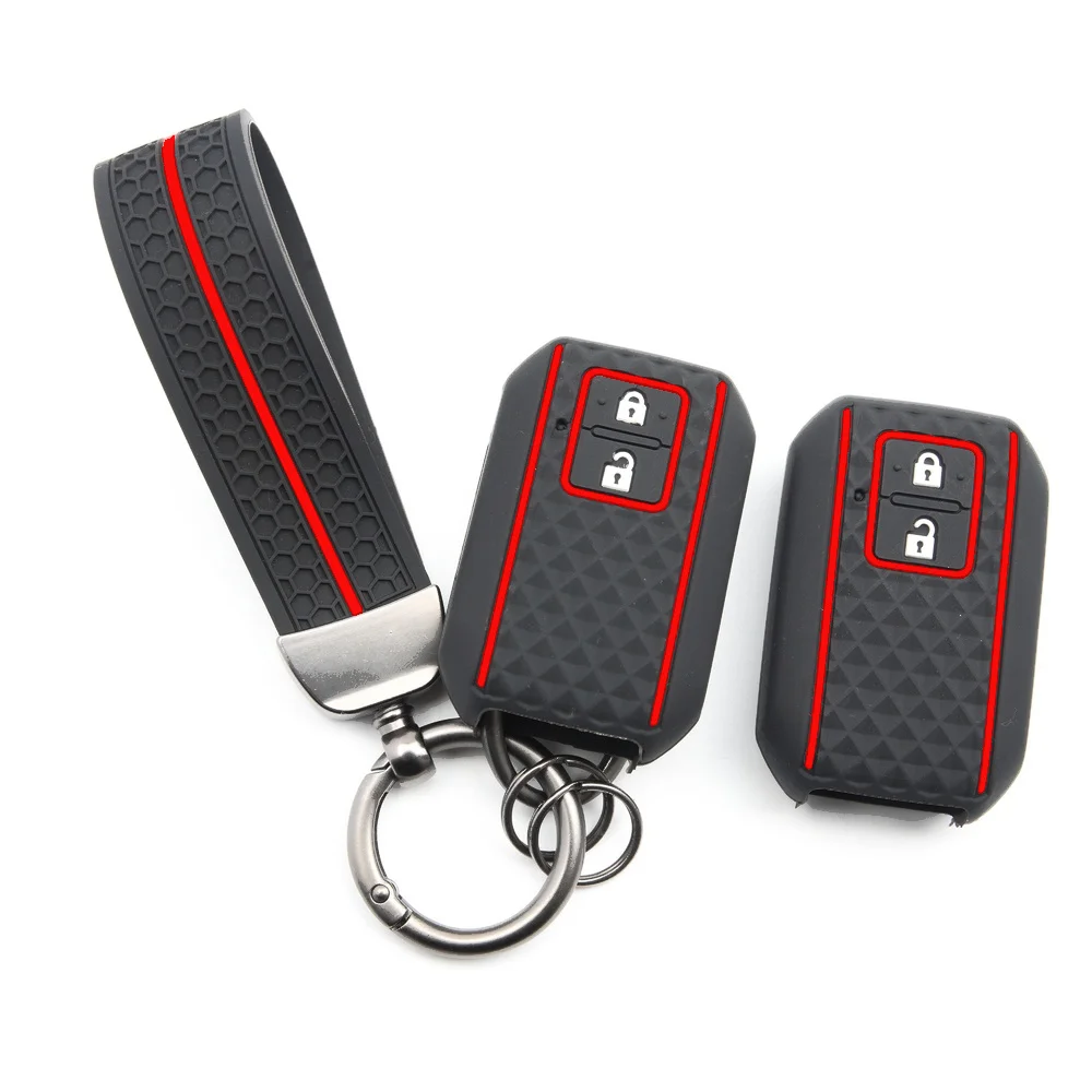 Silicone Key Cover With Wrist Strap For Suzuki Swift Swift Sport SX4 Wagon R Vitara Jimny Baleno Precise Fit Full Coverage