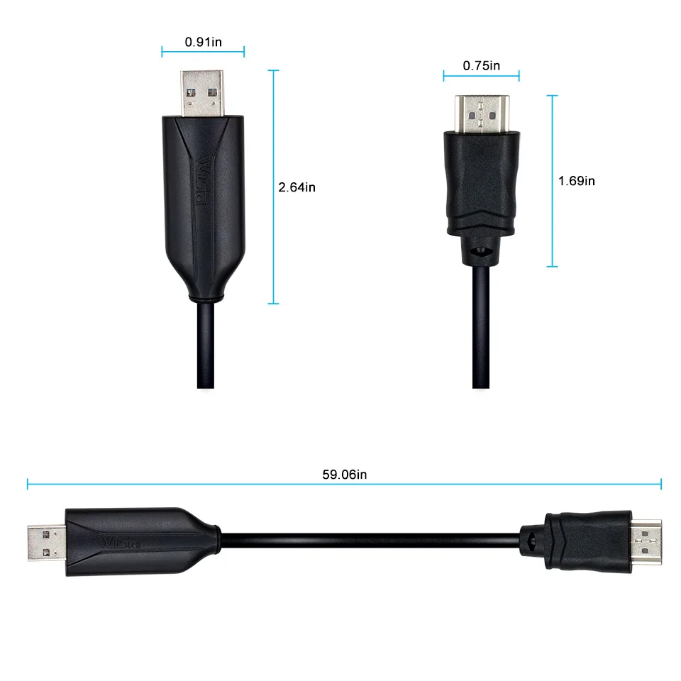USB to HDMI Adapter for Monitor Windows 7/10 / 8,  Mac, Android. HDMI USB 3.0 Converter for Laptop, USB HDMI Cable Adapter