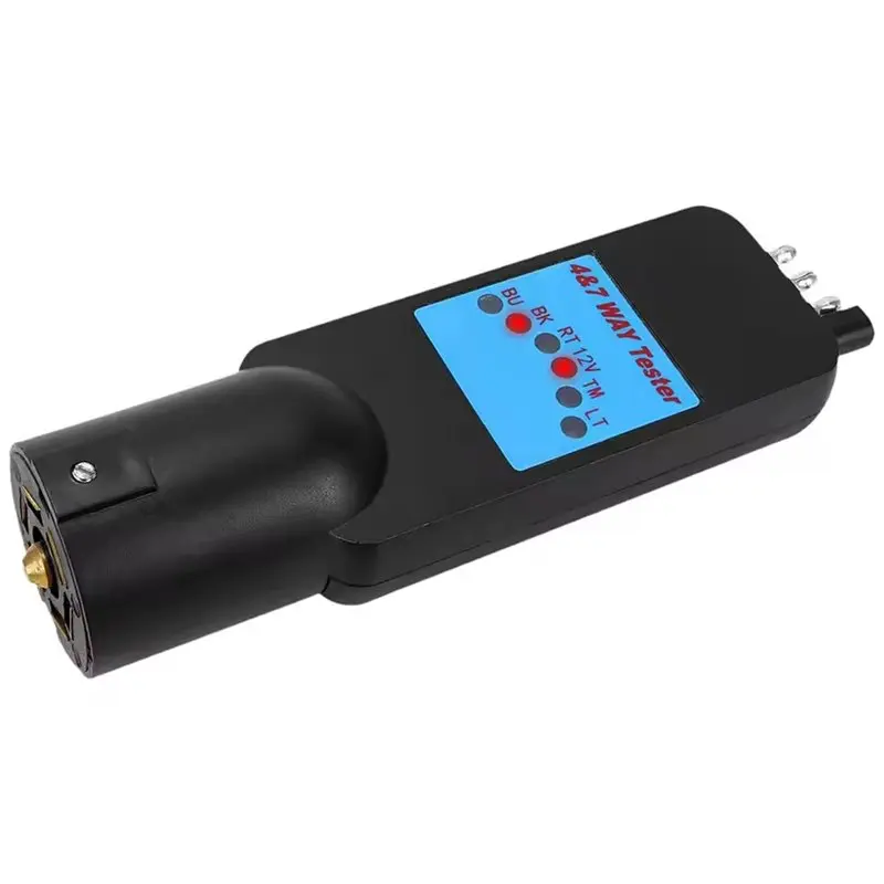 For RV And Pickup Vehicle Compatible Trailer Light Tester 7 Way Connector Adapter