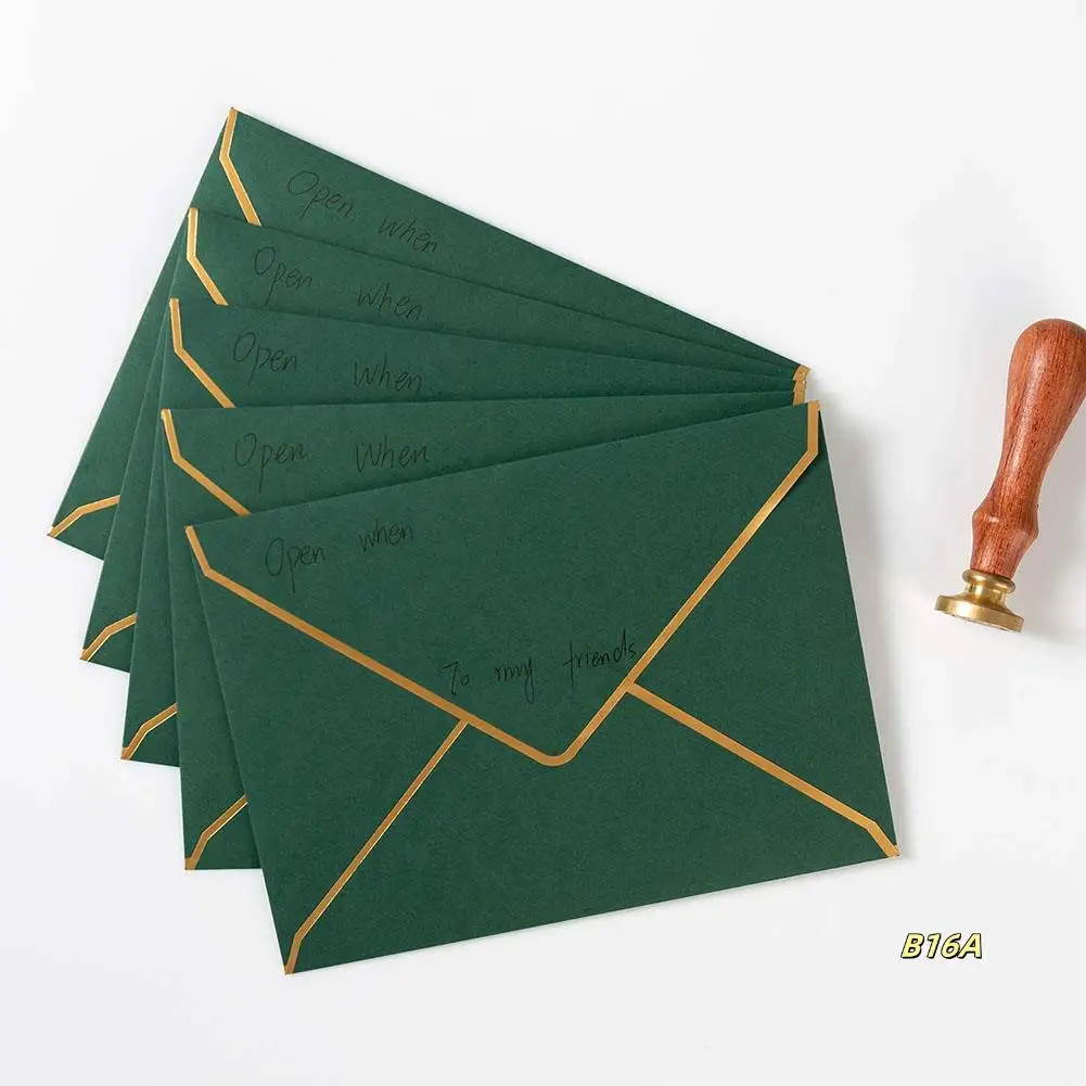 

100 Pack A7 Envelopes 5 X 7 Card Envelopes V Flap Envelopes With Gold Borders For Gift Cards, Invitations