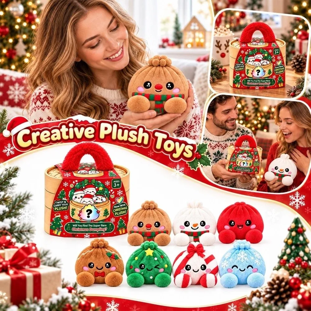 New Soft Christmas Dumpling Squishy Snowflake Pattern Squeezy Squeeze Toy Stress Relief Kids Gift