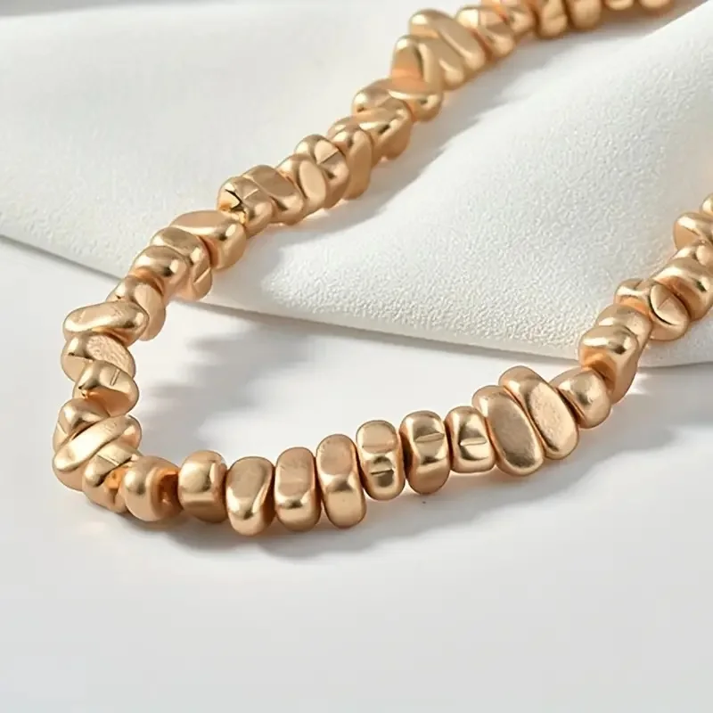 14K Gold Plated Natural Hematite Irregular Shape Loose Spacer Beads for Jewelry Making DIY Gorgeous Bracelets Necklace Earrings