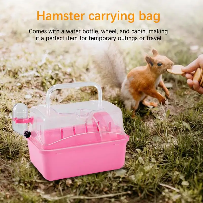 

Hamster Travel Carrier Portable Small Animal Outing Cage With Set Of Kettle Feeding Cage Multifunctional Supply For Dwarf Hamste