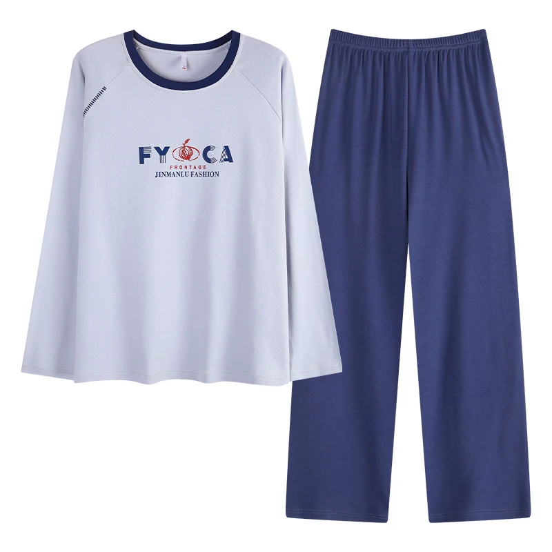 

Spring Women Sleepwear 100% Cotton Casual Long Sleeve Pajamas Set