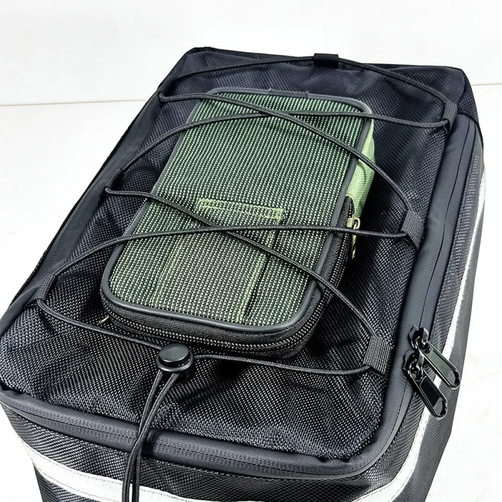 Large Capacity Waterproof Bike Rear Tail Bag Durable Cycling Pannier Storage Organizer Reflective Safety Commute Pack