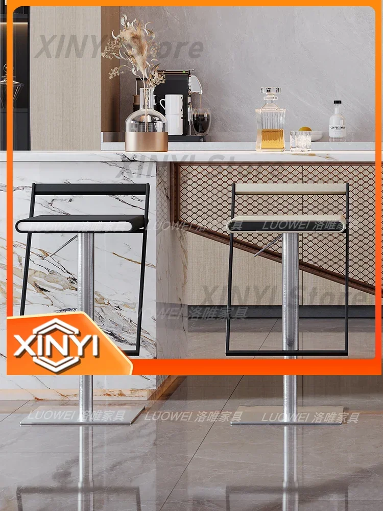 Rotating Bar Chair for Nordic Light Luxury Stainless Steel Home High Chair Designer Modern Simple Lifting Bar Stool