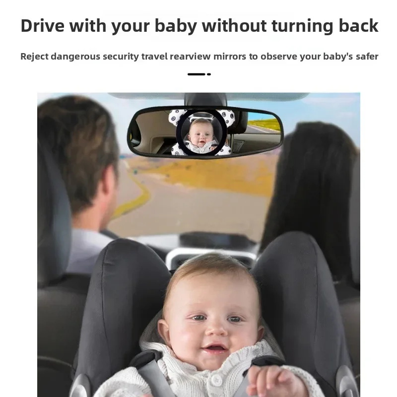 Baby Car Seat Mirror - Black/White Rearview Observation Mirror, Safety Reverse Reflector for Child Car Seat
