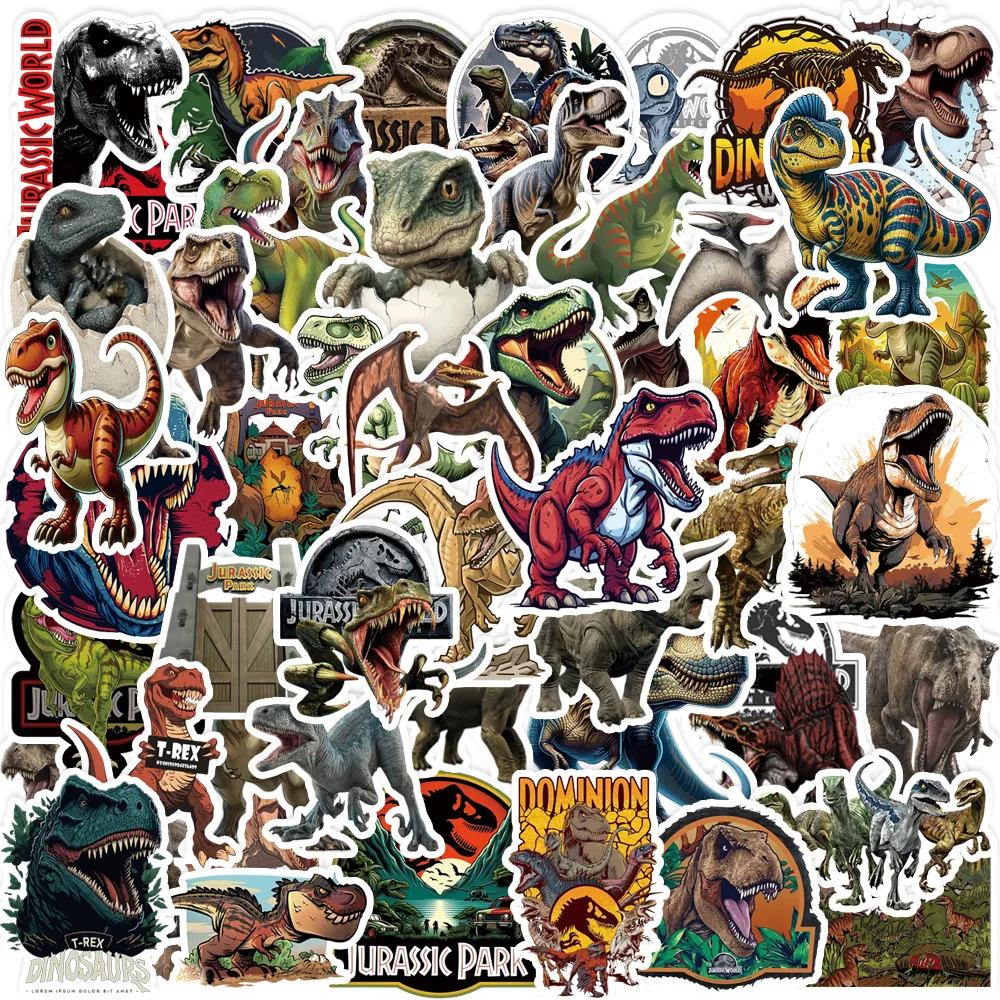 10/30/50 Uds. Pegatinas de dibujos animados de Parque de dinosaurios, calcomanía de animales, decoración DIY, maleta, álbum de recortes, teléfono, portátil, papelería