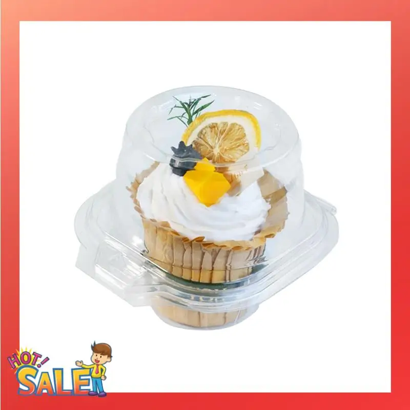 100 Pcs Individual Cupcake Containers Clear Cupcake Boxes Set Cupcake Holders With Lid, Single Compartment Muffin Carrier