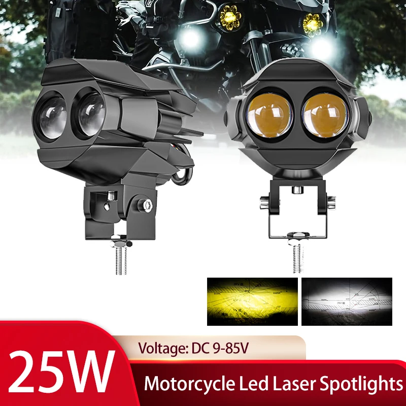 Motorcycle Fog lights LED Auxiliary Fog Lamp Yellow White Spotlight Driving Light Work Lights Offroad Lights for Truck SVU UTV