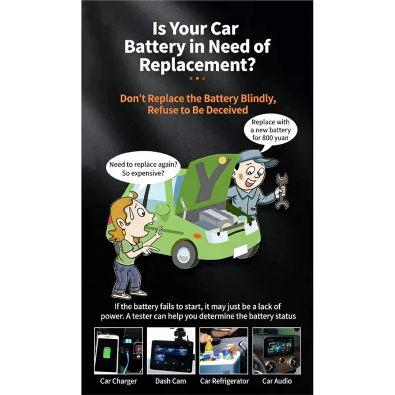 ABWZ-Car& Motorcycle Battery Tester For Life, Capacity, Internal Resistance& Load Testing Functionality
