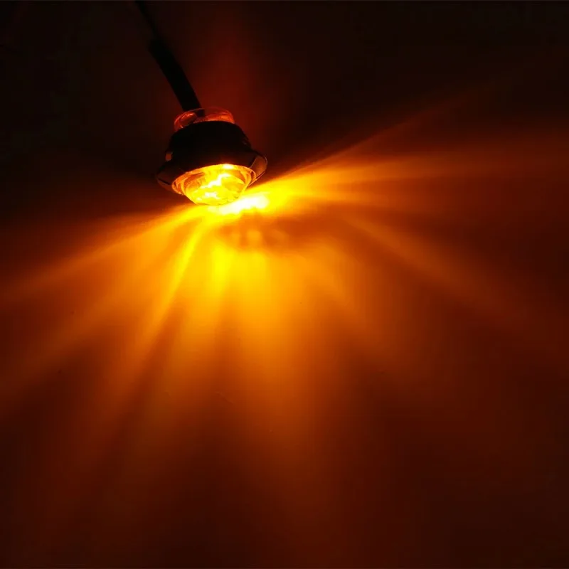 2pcs Waterproof Amber Side Marker Indicators Light LED 12V Bullet Lamp 3/4\