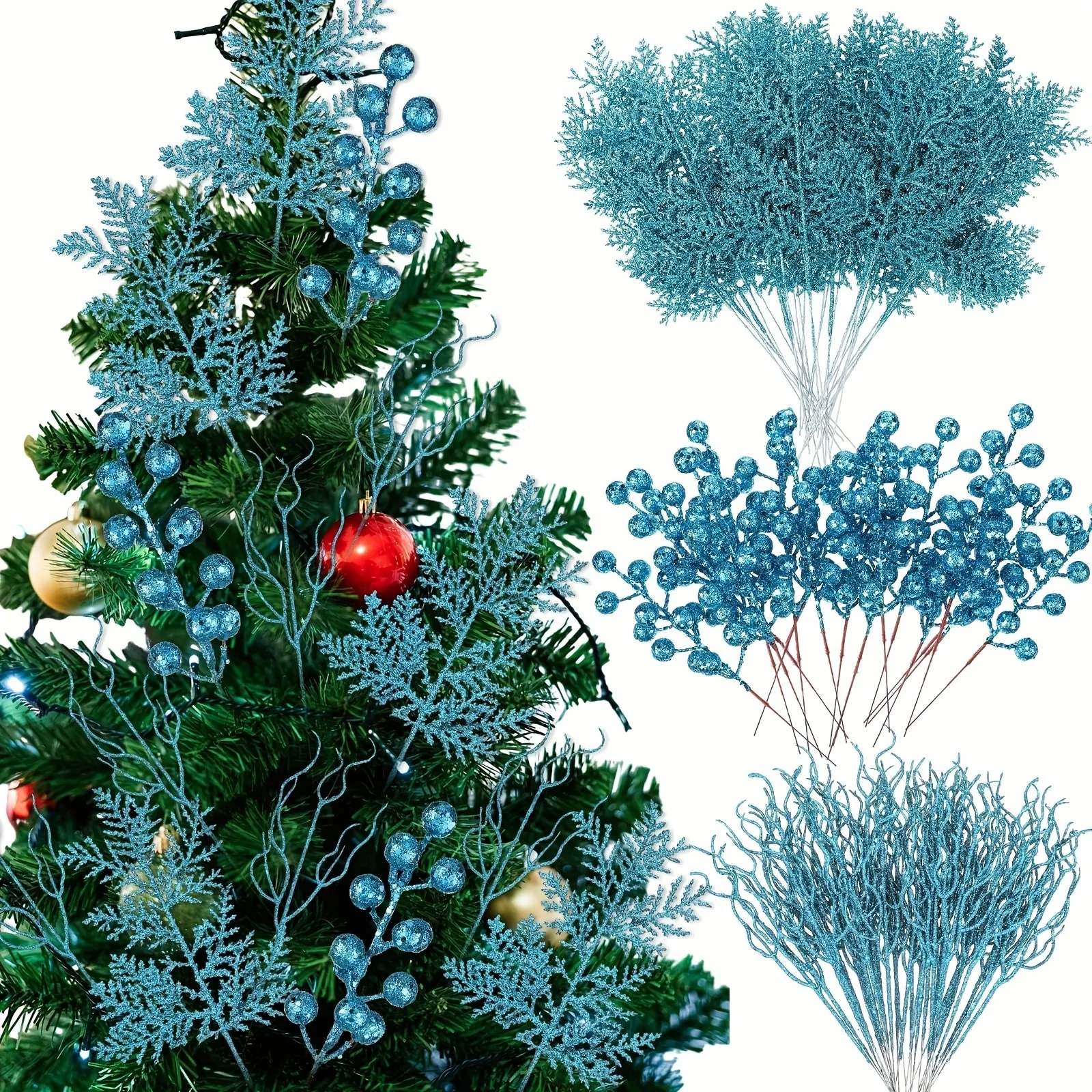 18 Stücke Künstliche Beerenzweig Weihnachtsdekoration Weihnachtsbaum Ornamente für Wohnkultur Navidad Neujahr 2025 Dekor Zubehör – Detail 1