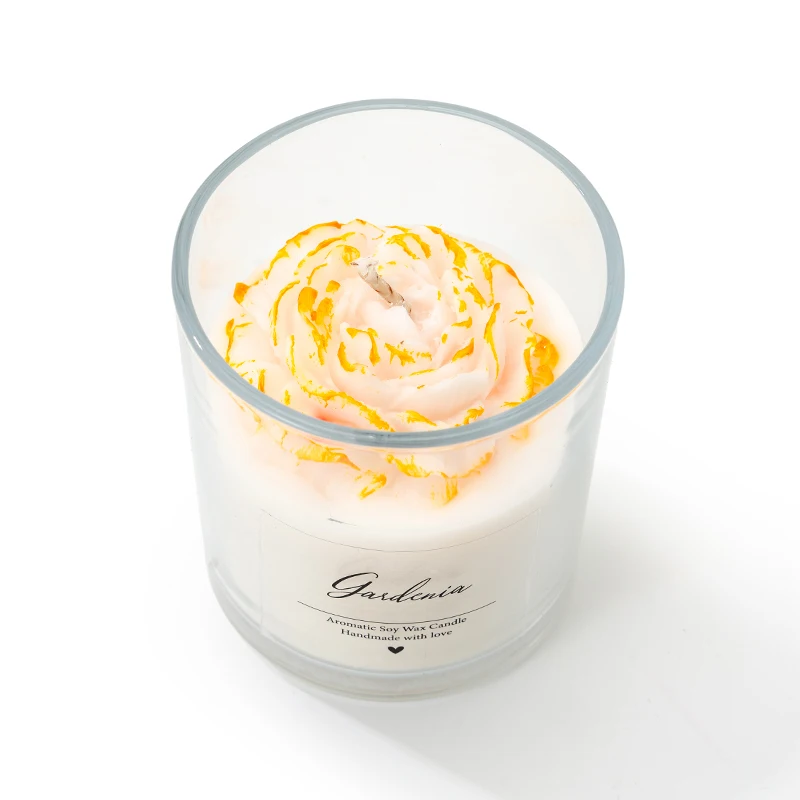 7.5oz Handmade Premium Golden Peony Scented Candle for Mood Enhancement, Spa Ambiance, and Long-Lasting Fragrance