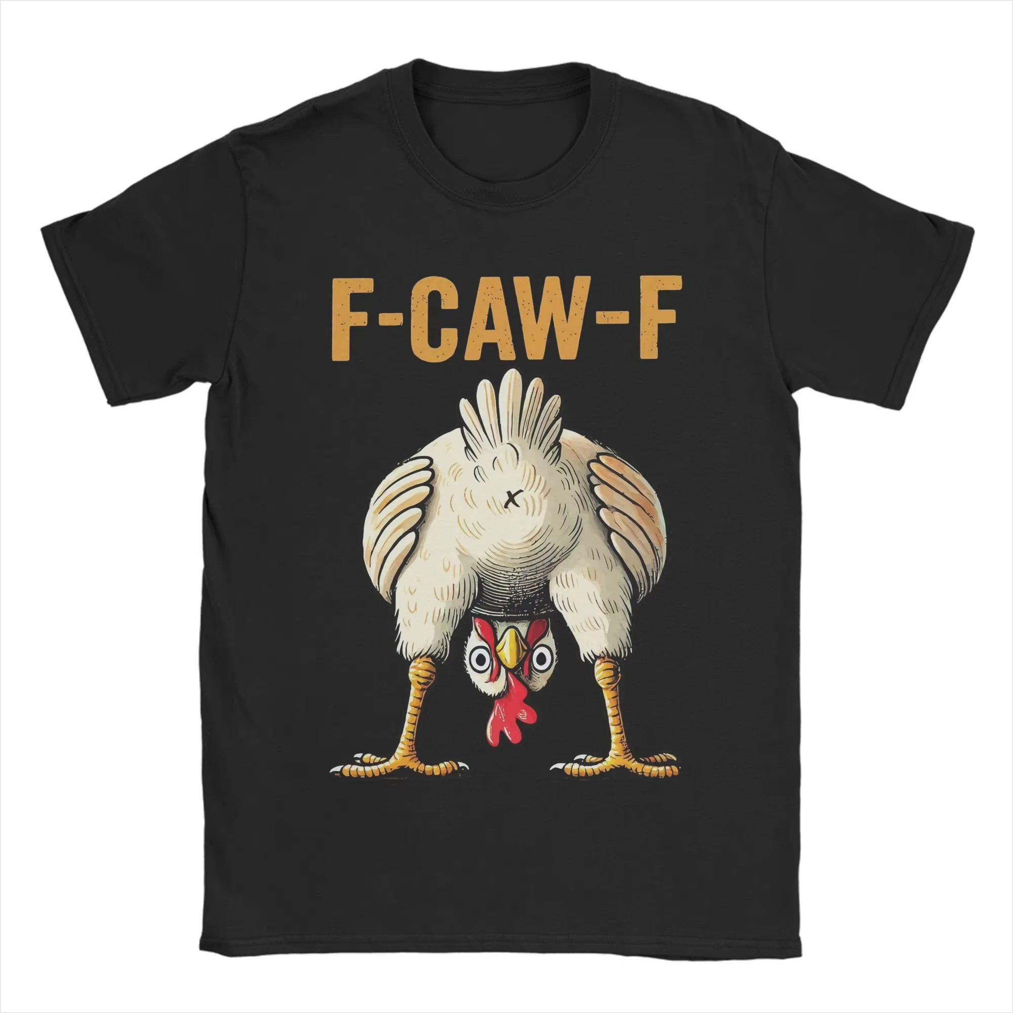 

Новое поступление, забавная футболка с курицей F-Caw-F FCAWF для унисекс, футболки из чистого хлопка, топы с короткими рукавами