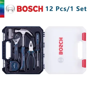 12ชิ้น/เซ็ต BOSCH ครัวเรือนฟังก์ชั่นการบำรุงรักษาฮาร์ดแวร์กล่องเครื่องมือเครื่องมือไม้ช่างซ่อมเครื่องมือ
