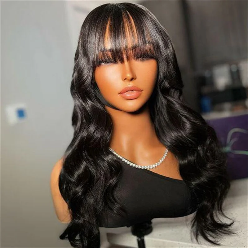 

Soft Glueless Natural Black 30'' Body wave 5x5 Silk Base Jewish Human Hair Wig With Baby Hair HD Lace European Hair Preplucked