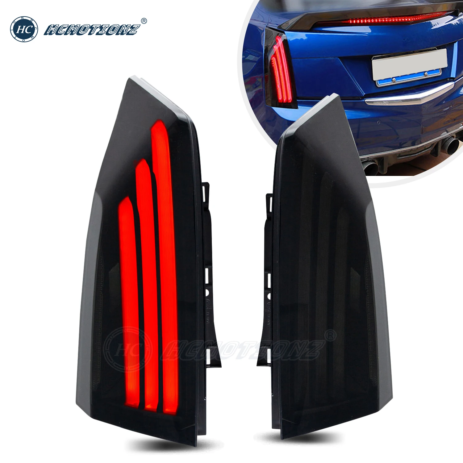 

HCMOTIONZ LED Tail Lights for Cadillac ATS ATS-L 2013-2020 Car Back Lamps DRL Start Up Animation